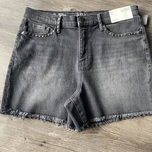 a.n.a Women's Dark Gray Jean Shorts with Stud Accents